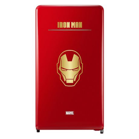 Холодильник DAEWOO FN-15IR, однокамерный, красный/рисунок