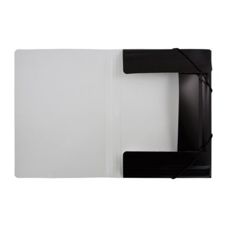 Папка на резинке Бюрократ Black&White BWPR05BLCK A4 пластик кор.30мм 0.5мм черный/белый 10 шт./кор.