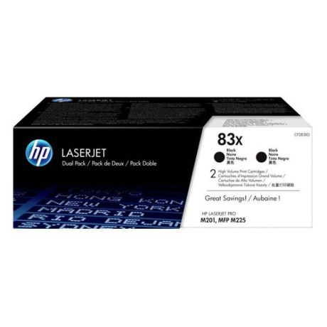 Двойная упаковка картриджей HP 83X черный [cf283xd]