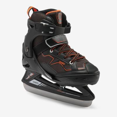 Хоккейные коньки OXELO Ледовые Коньки Fit100 Черные/оранжевые