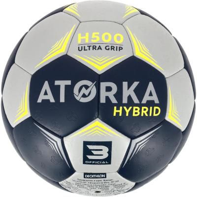 Мяч ATORKA Гандбольный Мяч Размер 3 Hybride Для Взрослых Серый И Синий