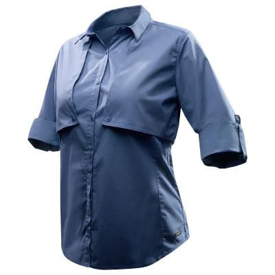 Рубашка FORCLAZ Женская Рубашка Для Путешествий С Длинным Рукавом Модульная Travel 500