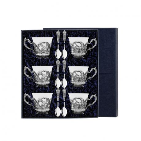 Чайный набор с чернением, 12 предметов 080НБ03806