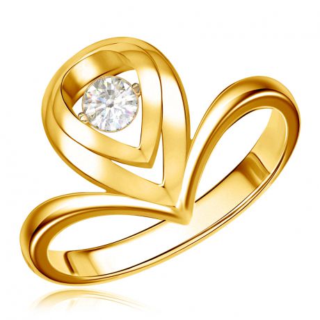 Кольцо из желтого золота с танцующим бриллиантом RD55319018