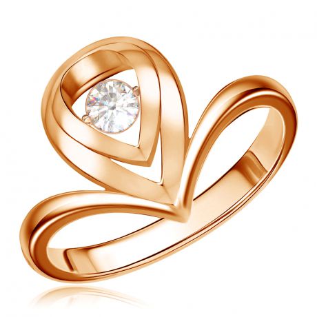 Кольцо из красного золота с танцующим бриллиантом RD15319018