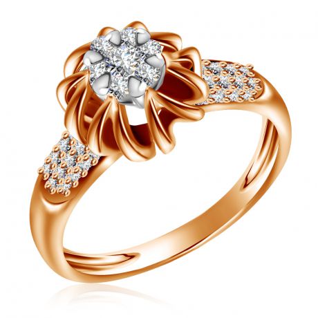 Кольцо с бриллиантами из красного золота RD0002211205