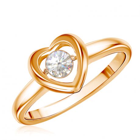 Кольцо из красного золота с танцующим бриллиантом RD0000321205