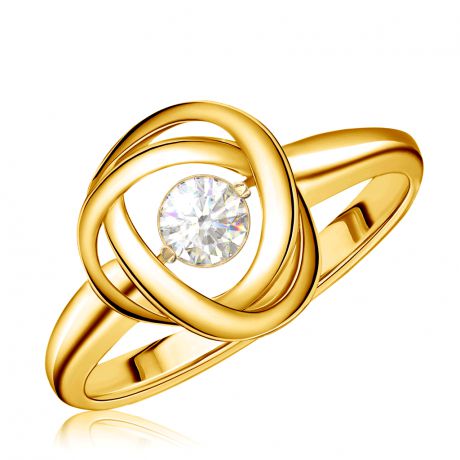 Кольцо из желтого золота с танцующим бриллиантом RD0000305205