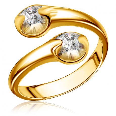 Кольцо с бриллиантами из желтого золота 55319001