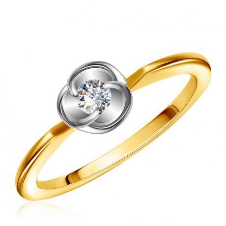 Кольцо из желтого золота с фианитом 25611391