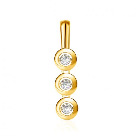 Подвеска из желтого золота с танцующими бриллиантами RD0002295207000