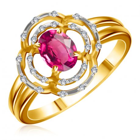 Кольцо из золота с рубином и бриллиантами 4010514