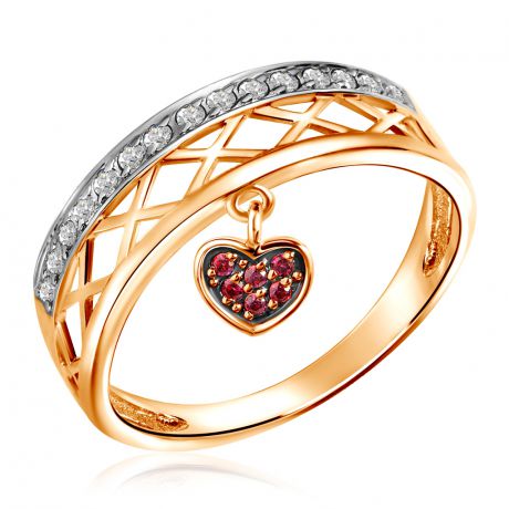 Кольцо из красного золота с фианитами Свидание в Париже Д0268-8-010006