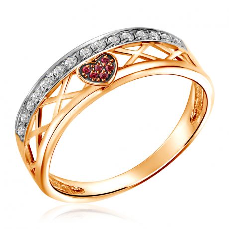 Кольцо из красного золота с фианитами Свидание в Париже Д0268-8-010007