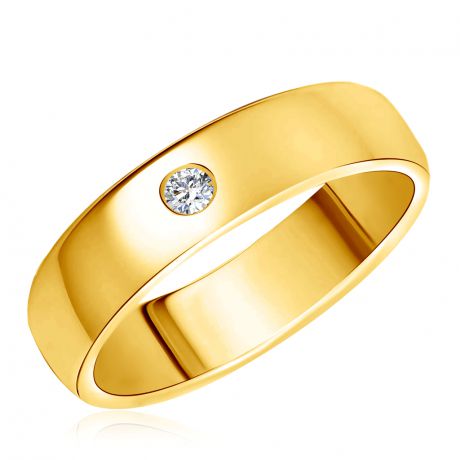Кольцо обручальное из золота с бриллиантом 01О630124