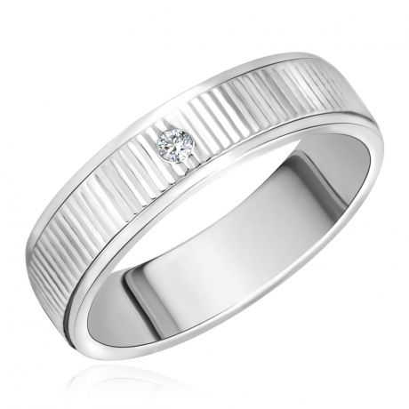 Золотое обручальное кольцо с бриллиантом 01О620111