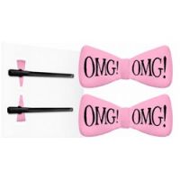Double Dare OMG! Hair Up Bow Pin Light Pink - Заколки для фиксации волос во время косметических процедур, нежно-розовые