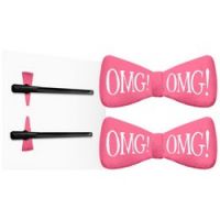 Double Dare OMG! Hair Up Bow Pin Hot Pink - Заколки для фиксации волос во время косметических процедур, ярко-розовые