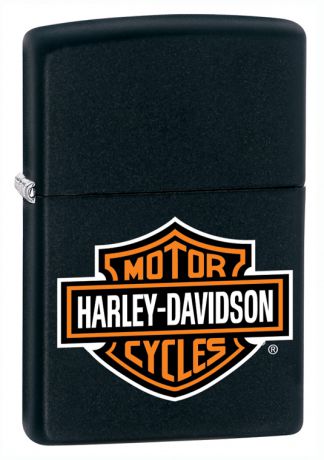 Зажигалка ZIPPO Harley Davidson, латунь с покрытием Black Matte, черный, матовая, 36x12x56 мм