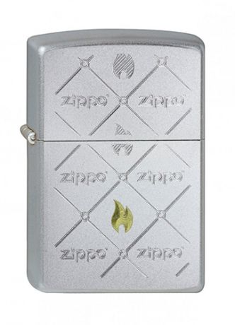 Зажигалка ZIPPO Zippos, латунь с никеле-хромовым покрытием, серебристый, матовая, 36х12x56 мм