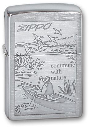 Зажигалка ZIPPO Row Boat Brushed Chrome, латунь с никеле-хром.покрыт., серебр., матов., 36х56х12 мм