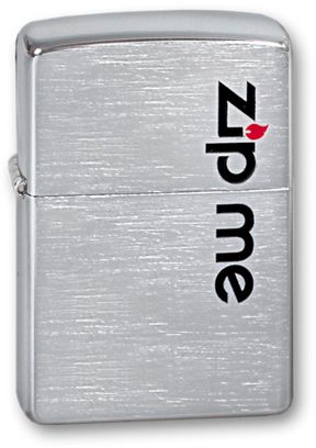 Зажигалка ZIPPO Zip Me Brushed Chrome, латунь с никеле-хром.покрыт., серебр., матов., 36х56х12 мм