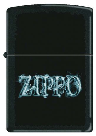 Зажигалка ZIPPO, латунь с покрытием Black Matte, чёрная с надписью Zippo, матовая, 36x12x56 мм