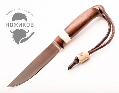 Нож Лиман, сталь N-690, граб, рог оленя, пирография