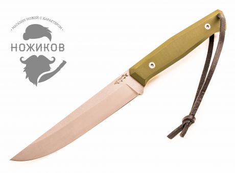 Нож Щука, сталь N-690, цельнометаллический, G10, зеленый