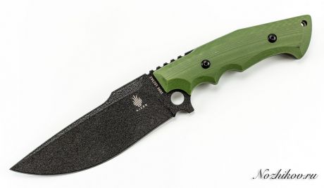 Нож Kizer Salient E613, сталь 1095 Carbon Steel, зеленая рукоять g10