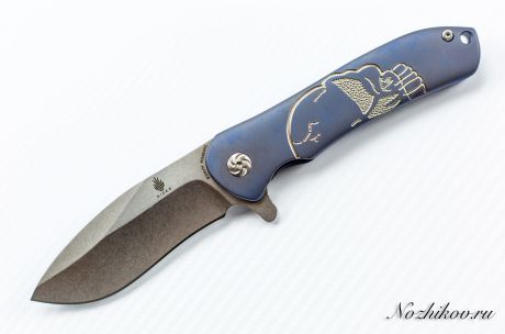 Складной нож Kizer Hustler Skull, сталь CPM-S35VN, рукоять титан