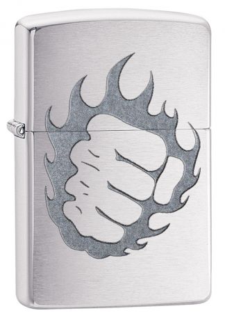 Зажигалка ZIPPO Classic Кулак с покрытием Brushed Chrome