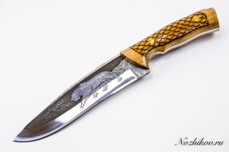 Нож Сафари-2, Кизляр СТО, сталь 65х13, резной