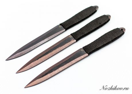 Набор метательных ножей ЮСТ-1, комплект 3 шт, сталь 65Г