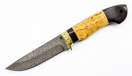 Нож из дамаска Овод, карельская береза