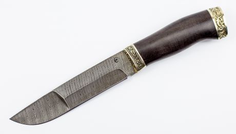 Нож из дамасской стали "Путник", граб