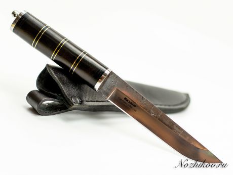 Нож Осетр с кожаной рукоятью Х12МФ, Кизляр