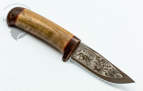 Нож Малек-2 с рисунком, орех, Златоуст