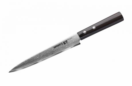 Нож кухонный Samura 67 для нарезки 195 мм, дамаск 67 слоев, ABS пластик