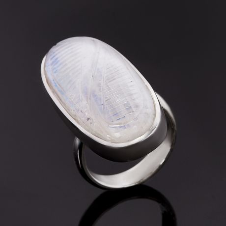 Кольцо лунный камень (серебро 925 пр.) размер регулируемый