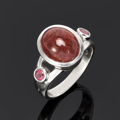 Кольцо турмалин розовый (рубеллит) (серебро 925 пр.) размер 18