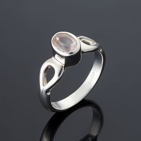 Кольцо розовый кварц огранка (серебро 925 пр.) размер 16,5