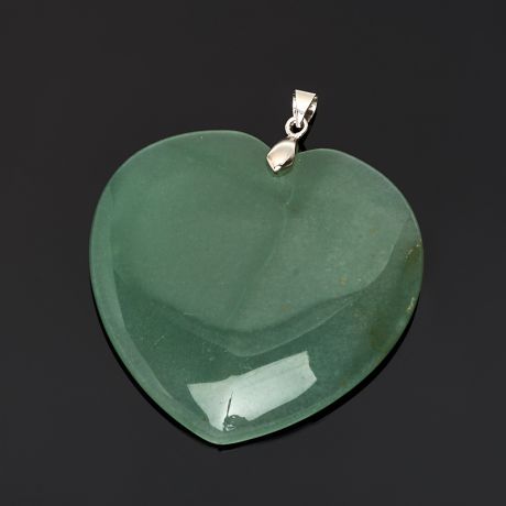 Кулон авантюрин зеленый сердечко (биж. сплав) 6 см