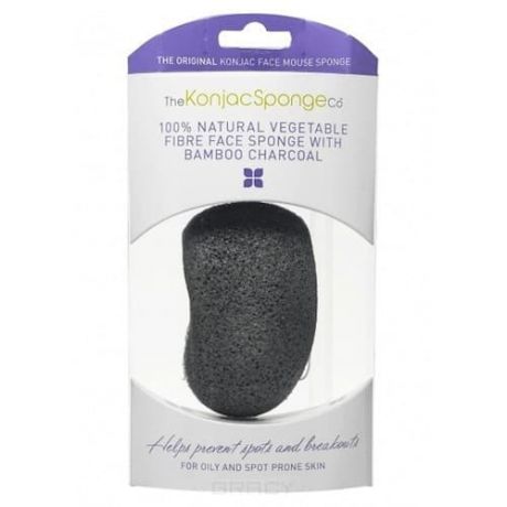Спонж для умывания лица Premium Face Mouse Sponge Bamboo Charcoal с древесным углем (премиум-упаковка)
