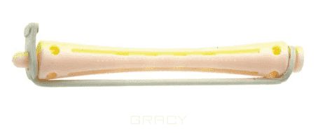 Бигуди для химической завивки желто-розовые длинные 7 мм, 12 шт./уп.