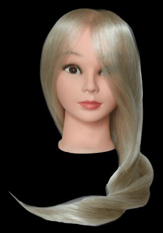 Голова учебная Блондин длина волос 60см, 50% натуральные волосы+ 50% термостойкие синтетические волосы, штатив в комплекте