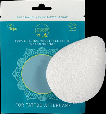 Спонж для мытья тела The Tattoo Sponge (без добавок, для ухода за кожей со свежими татуировками)