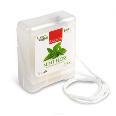Нить зубная со вкусом мяты Floss Vegan Xylitol Mint 55 Yds, 50 метров