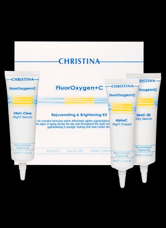 Набор препаратов для домашнего использования FluorOxygen+C Rejuvenating & Brightening kit (3 препарата)