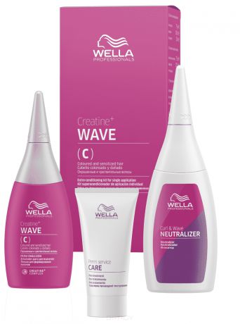 Набор для для окрашенных и чувствительных волос Creatine+ Wave, 30/75/100 мл
